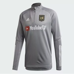 Adidas LAFC Gray MLS Soccer YouTube TV Los Angeles Long Sleeve Jersey size med